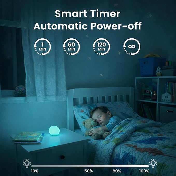 2 Pack 3-inch Smart Sphere Night Light, Rechargeable LED Ball Lights, 16 RGB Color Change Mood Lighting, Waterpro Battery Ideal for Pool Bedroom Kids Room Party and Holiday Ambient Lighting