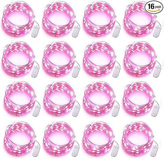 SOCO 16 Pack LED Fairy Lights Battery Operated - 10FT 30LED Copper Wire Mason Jar String Lights, IP65 Waterproof, Bendable for Indoor/Outdoor, Christmas, Wedding, Party, Camping Decor