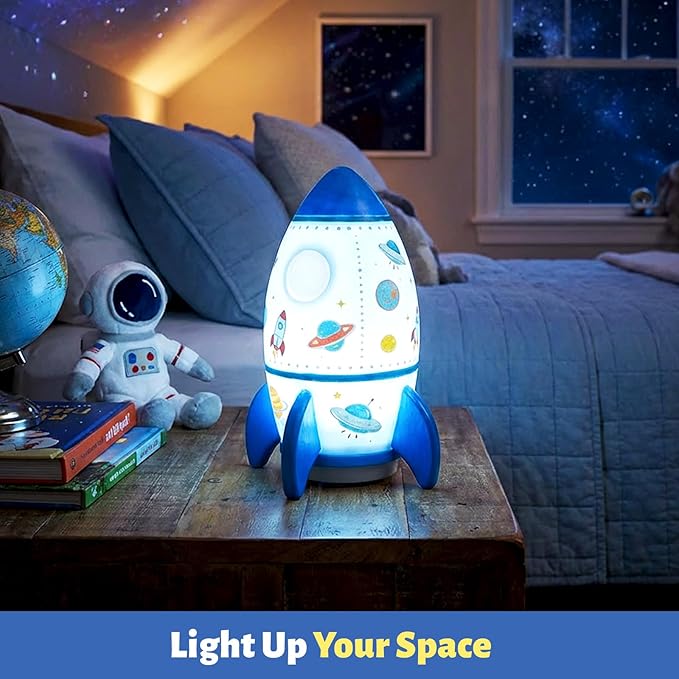 Paint Your Own Rocket Lamp - Art & Crafts Painting Kits for Kids, DIY Night Light, Creative Art Supplies School Activities, Birthday Easter Christmas Holiday Gift for Girls Boys Ages 4 5 6 7 8+