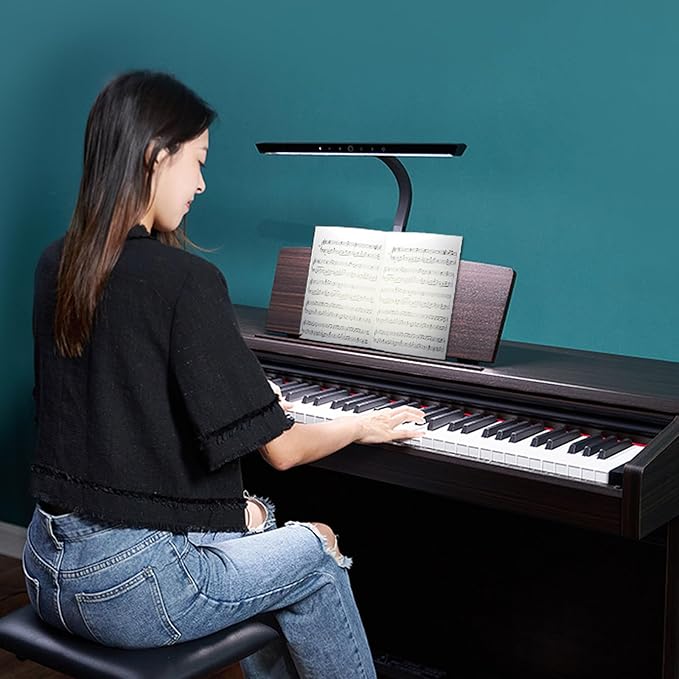 Piano Lights for Digital Piano and Grand Piano, Professional Led Clip lamp with Ambient Light, Favorite Mode,Piano Lamps for Sheet Music, Eye-Care 5 Levels Color Temperatures 5 Levels Dimming