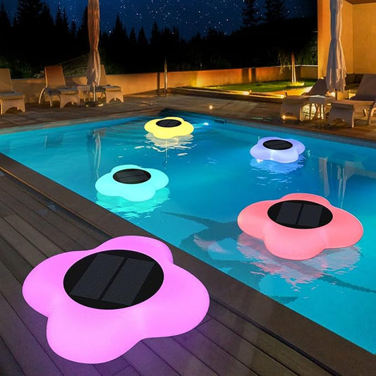 Floating Pool Lights Solar Powered, Solar Pool Lights That Float, Glow in The Dark Swimming Pool Light, Waterproof Light Up LED Pool Accessories 1PC