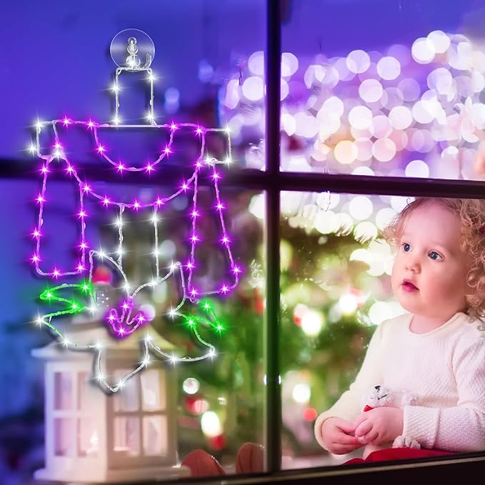 Easter Window Lights Decoration Easter Silhouette Light with Remote Controlled LED Lights USB Plug Powered with 8 Lighted Modes He Is Risen Door Decor for Indoor Outdoor Party(Cross)
