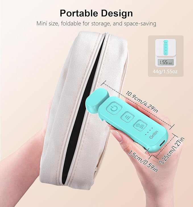 Gritin Reading Light, Rechargeable Book Light for Reading in Bed - Eye Caring 3 Color Temperatures, 5-Level Dimmable Brightness, Long Lasting, Compact Size Clip on Book Lamp for Bookworms-Blue