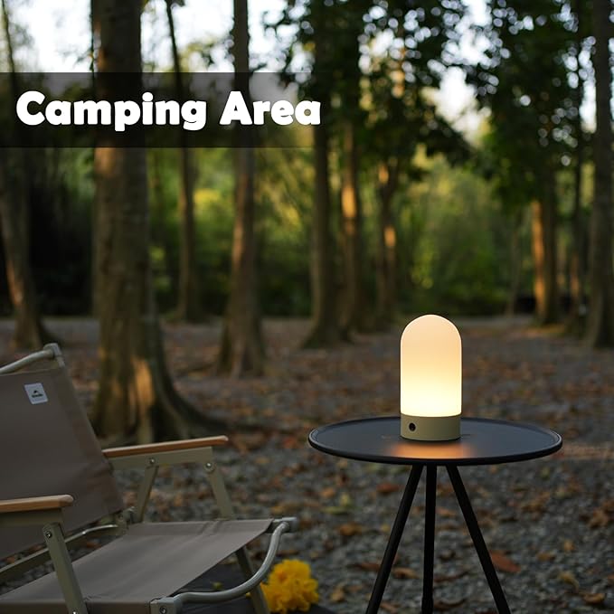 Battery Operated Shower Lamp Waterproof, Small Portable Cordless Table Lamp Rechargeable, Touch Dimmable Mood Light for Home/Patio/Dining/Outdoor (Green)