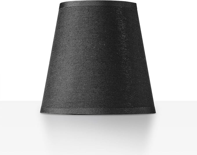 5 Pack Black Chandelier Shades with Gold Lining Hardback, 4" Top x 6" Bottom x 6" High Lampshade, 4x6x6 Inches Perfect Fit for 5-Light Pendant Light Wall Sconce, Clip On Bulb E12 Socket(Large Size)