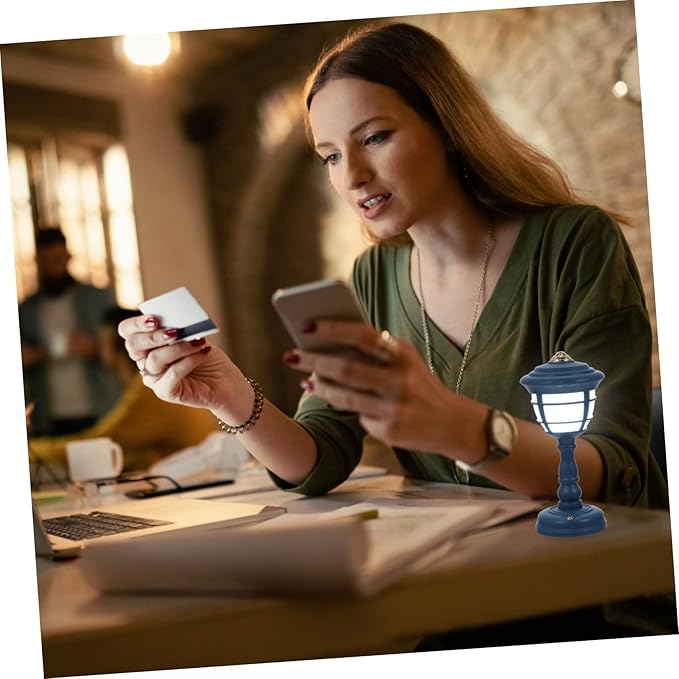 Angoily Smart USB Table Lamp Retro Palace Lantern Ornaments Desk Lamp Aesthetic Cordless Night Light