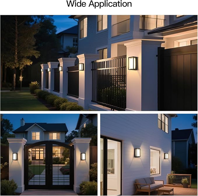 Outdoor Wall Lights Waterproof, 9.8" Outdoor Sconce Lights for House, 3000K LED Modern Exterior Lighting Fixtures, Hardwired Front Porch Light Fixtures for Outside Garage Patio Fence Front Door