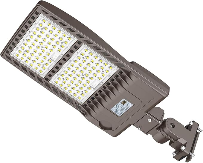 LED Parking Lot Light 320W UL Listed 44800LM Led Shoebox Pole Light Fixture Round & Square in One Mount 1000W HID/HPS Replacement 5000K IP65 AC100-277V 10KV Surge Outdoor Commercial Area Lighting