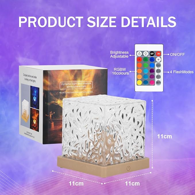 Birthday Gifts for Women Teen Girl Ocean Wave Projector Light,16 Colors Ocean Lamp Water Ripple Cube Night Light with Remote for Bedrooms,Games, Birthdays,Festivals (Ocean Lamp)