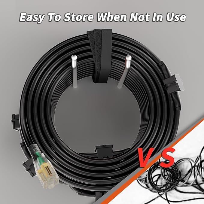 50 FT Outdoor Extension Cord with Multiple Outlets, 16/3 Gauge Extension Cord Evenly Spaced 6 Outlets Plugs with Lighted Waterproof, 13AMP 1625W 125V 16AWG SJTW Black, ETL Listed