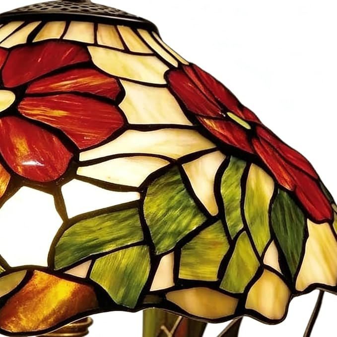 Table Lamp, Frog and Flower Shaped Tables Lights, Rustic Garden Style Stained Glass Tables Lamp, Small Bedside Lamps, Decorative Lamps for Dining Room Nursery Nightstand Home Bedroom Bookshelves
