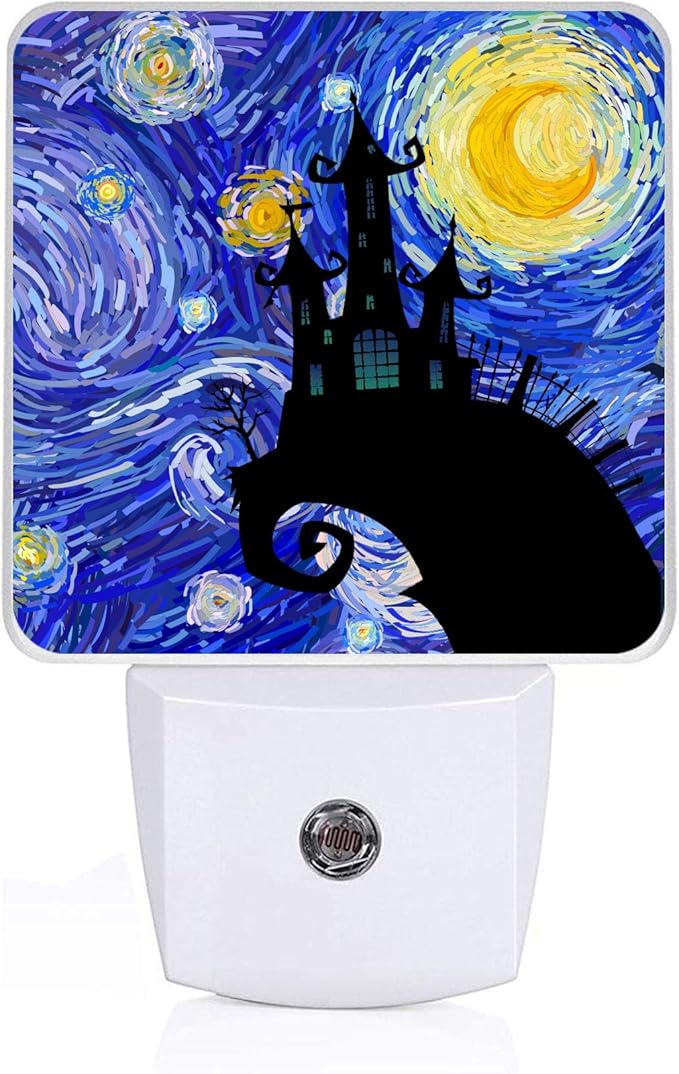 Starry Night Light, Plug-into Wall Halloween Nightlight Lamp with Dusk to Dawn Sensor, Led Lamp 0.5W Energy Efficient for Boys Girls Adults Home Decor