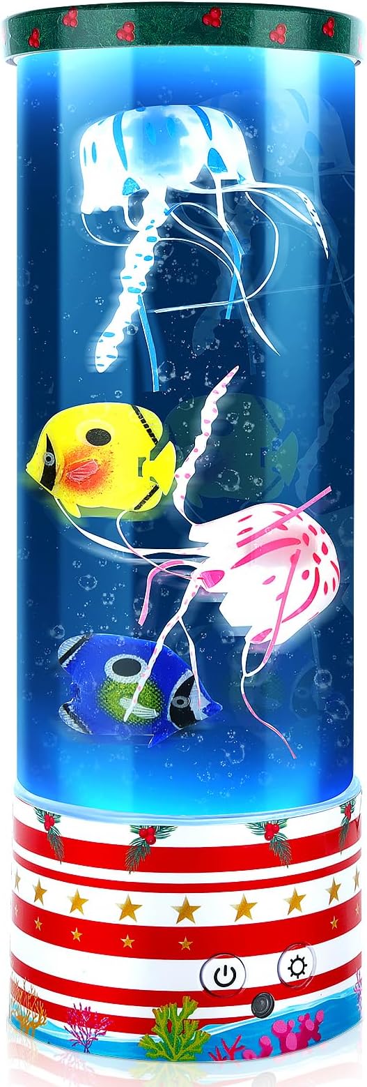Mothers Day Gifts Jellyfish Lamp, Jelly Fish Tank Mood Light for Home Deco，Relaxation and Sleep with 17 Colors Changing, Birthday Gifts for Women, Kids and Men (Red)