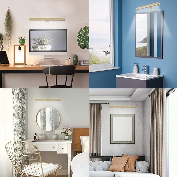 MIOBLUE 2Pack Picture Lights,16in Battery Operated Picture Lights for Paintings,Metal Rechargeable Art Display Light with Remote Control,Dimmable/Timer Off Dartboard Light for Paintings,Picture,Frame