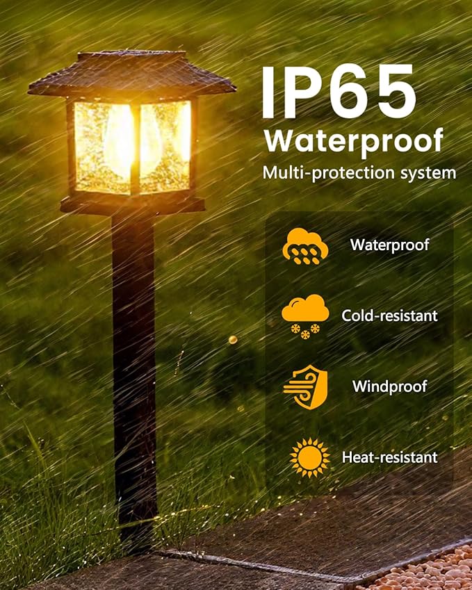 Albelt Solar Pathyway Lights Outdoor, 2 Pack Waterproof Solar Garden Lights with Auto On/Off, Landscape Lighting for Garden, Yard, Pathway, Patio, Driveway Decor