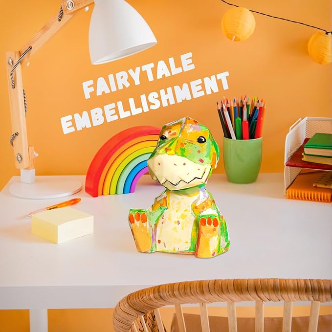 Paint Your Own Dinosaur Lamp Kit, DIY 3D Dinosaur Night Light, Art Supplies Arts and Crafts for Kids Ages 8-12, Creativity Painting Kit Toy for Girl Boy Birthday Gift Ages 3 4 5 6 7 8 9 10 11 12+