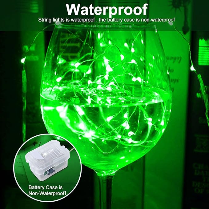 AIKEI 6 Pack LED Fairy Lights Battery Operated, Mini String Lights Waterproof 7ft 20 Led Firefly Starry Lights for Wedding Party Bedroom Garden Christmas Decoration Green