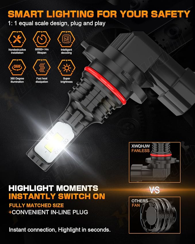 Compatible for 2003 2004 2005 2006 Chevy Silverado Fog Lights 1500 2500 3500HD, 9005 High Beam 9006 Low Beam 9145/9006 Fog Light Bulbs, 6000K Bright White, Pack of 6