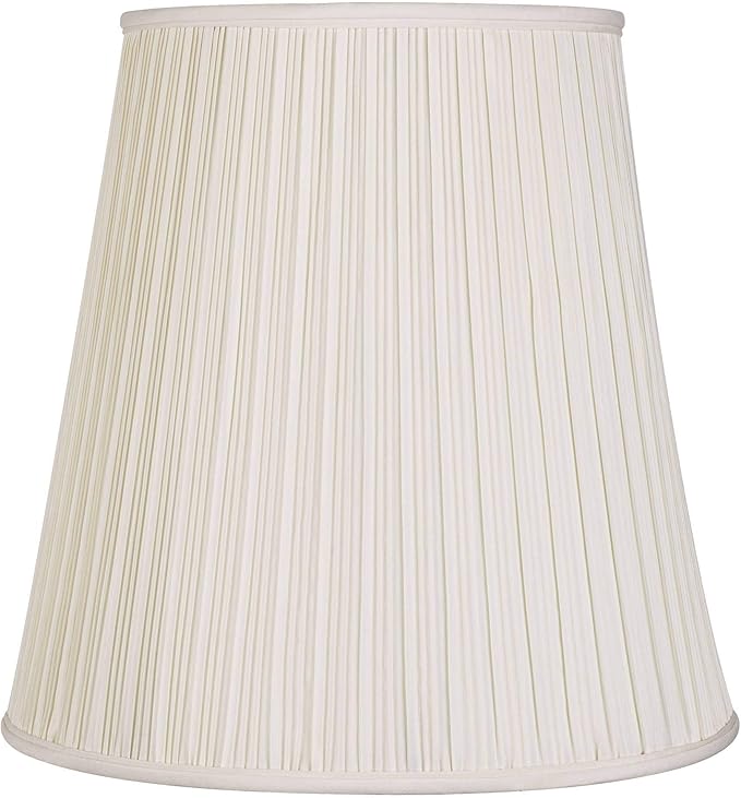 Creme Mushroom Pleat Large Lamp Shade 12" Top x 18" Bottom x 18" Slant x 17.75" High (Spider) Replacement with Harp and Finial - Springcrest
