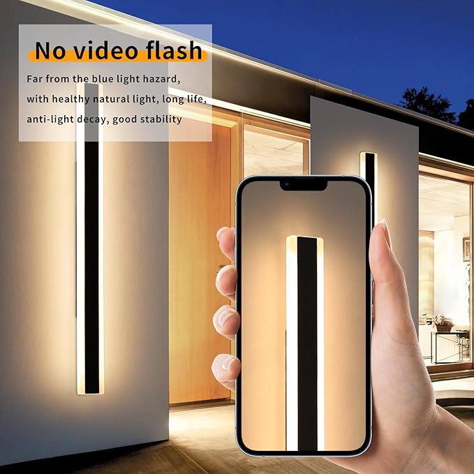 Mikeru 2pack 57inch Long LED Wall Light Fixtures, 3000K Modern Outdoor Lights Exterior for House Ip65 Waterproof Rust Outdoor Light Fixtures Hardwire Wall Mount Exterior Lighting for Shop,Garage