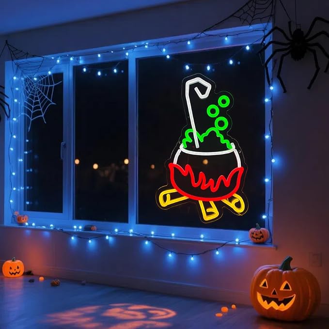 Halloween Witch's Poison Neon Sign for Wall USB Powered Neon Light Up Sign for Halloween Party Decorations Bedroom Cave Room Decor Halloween Led Sign for Home Bar Window Porch Front Door Decorations