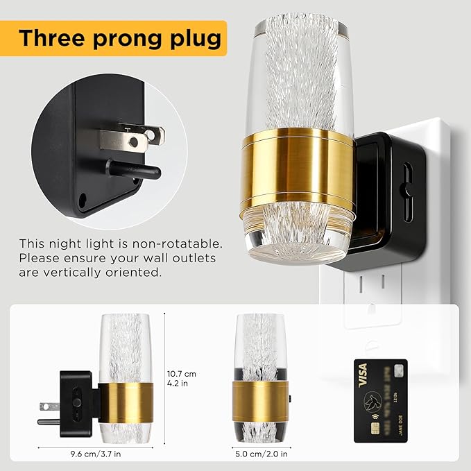 ropelux LED Night Light Plug into Wall, 2 Pack Acrylic Nightlight with 0-100 LM Adjustable Brightness, 3000K Plug in Night Light with Dusk to Dawn Sensor, for Bathroom Bedroom Hallway (2)