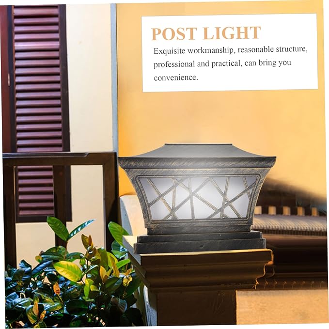 Gatuida Solar Post Light Outdoor Column Lamp with High Brightness LED Garden Floor Lamp Decor for Patio Porch Battery Powered Outdoor Lighting