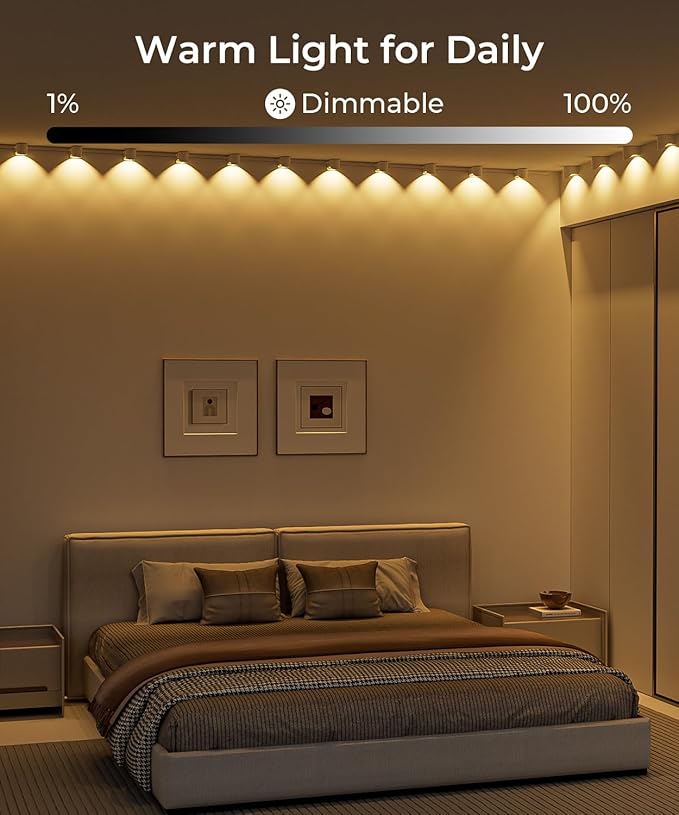 Smart RGBW+IC String Downlights, 20ft with 30 LED String Lights, 111 Scene Modes, Music Sync Color Changing Indoor Wall Light Fixture for Party, Christmas Birthday, APP/Voice/Remote Control