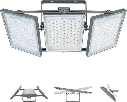 STASUN LED Flood Light 750W | 75000LM 6000K Daylight | IP66 Waterproof | 3-Head Commercial Parking Lot & Yard Security Light