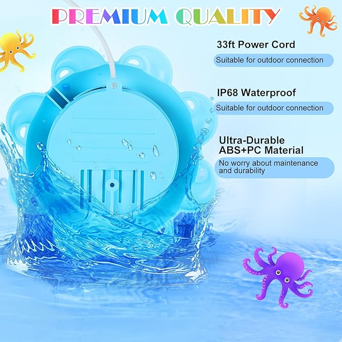 Rechargeable Pool Lights,LED Pool Lights with APP & Remote Control,20W RGB Dimmable Smart Underwater Lights with Timer,IP68 Waterproof Music Sync for Aboveground Inground Pools 33ft Cord (RGB-10W)