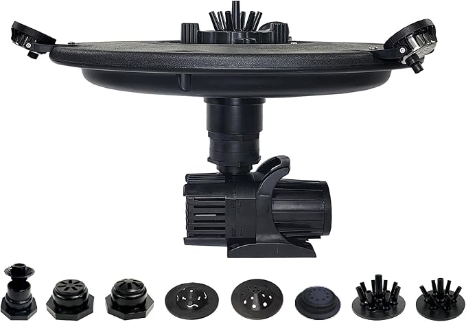 HALF OFF PONDS Floating Fountain, 3/4 HP Pond Aerator, 100 ft Cord, 8,000 GPH Water Pump, 11 Spray Patterns, White LED Lights, for Ponds, Lakes & Water Gardens