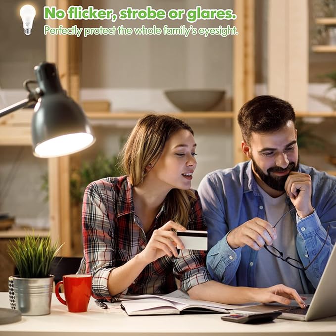LED Light Bulbs, 100 Watt Equivalent A19 LED Bulbs, 13W 3000K Soft White 1500 Lumens Non-Dimmable Bright E26 Edison Medium Screw Bulbs for Home Bedroom Kitchen Living Room Office Lamp, 10-Pack