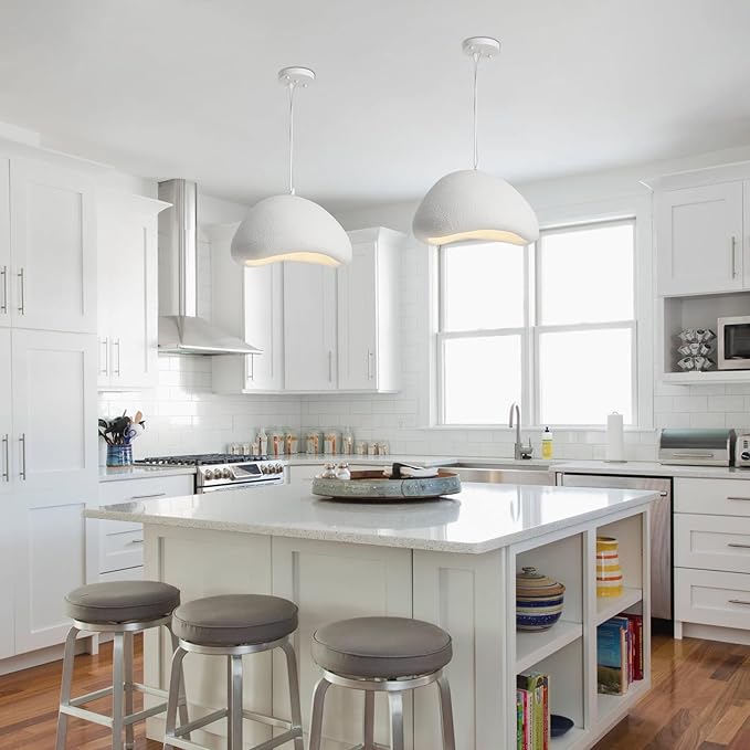 WILON 15.7'' Wabi Sabi Pendant Light, Kitchen Pendant Lighting Over Island, Dining Room Light Fixture Over Table, Large Pendant Light with E26 Base, Modern Pendant Light for Living Room Bedroom Bar