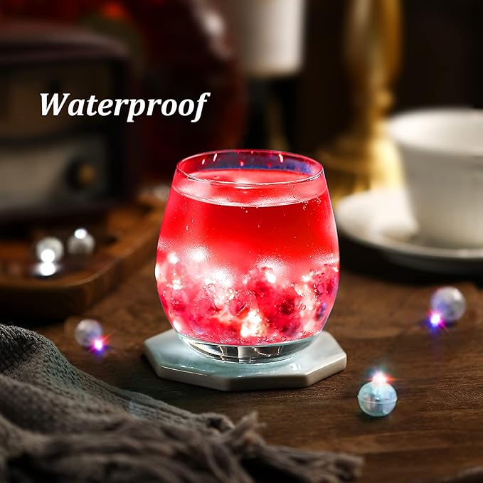ZGWJ 50PCs Red Balloon Lights Mini, Battery Powered, Long Standby Time Waterproof Tiny Led Round Light for Paper Lantern Balloon Party Easter Eggs Wedding Christmas Halloween Decorations﻿
