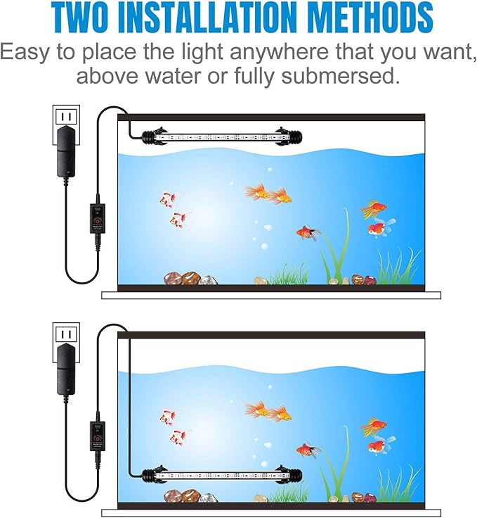 iKefe 15" Color Changing LED Fish Tank Aquarium Submersible Light with Remote/Colored Aquarium LED Tank Lights Fixture for Underwater Decorations, Plant Grow, Saltwater Freshwater Fish, KR5015