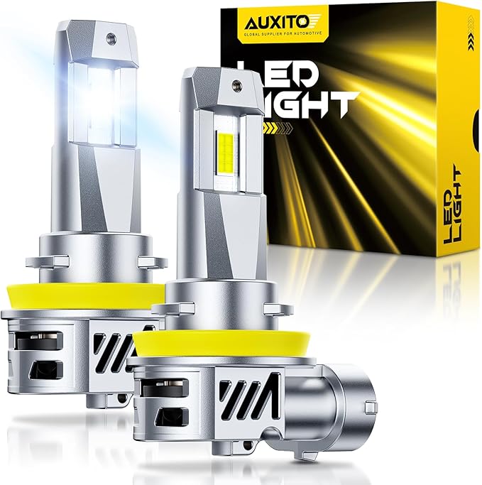 AUXITO H11 LED Bulb, 900% Brighter, 3 Min Quick Install, 20 Years Lifespan, No Flicker, 99% Compatibility Fog Lights, Pack of 2