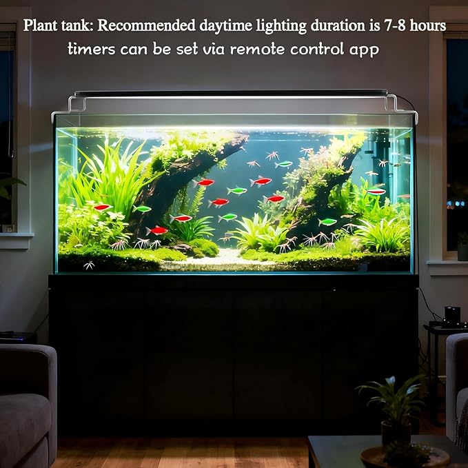Full Spectrum Aquarium Light：Fish Tank Light with APP & Remote Control for Plants Growth - Fish Lamp for Live Fishes Aquatic Pet Lovers - 24-31 Inch Freshwater Saltwater Aquarium Decor
