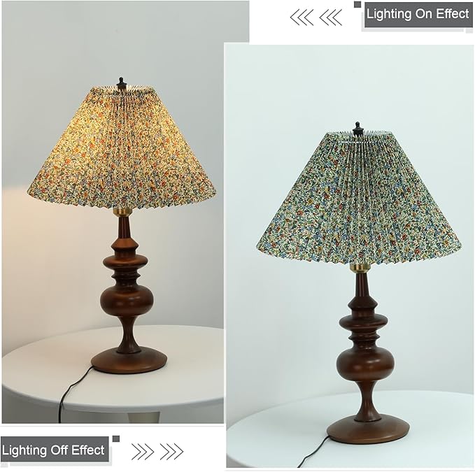 Pleated Lamp Shade for Arc/Arched Table Lamp/Floor Lamps Replacement spider lampshade-Floral Print 5.9"Top X 16.5"Bottom X 11"High-Floral Print