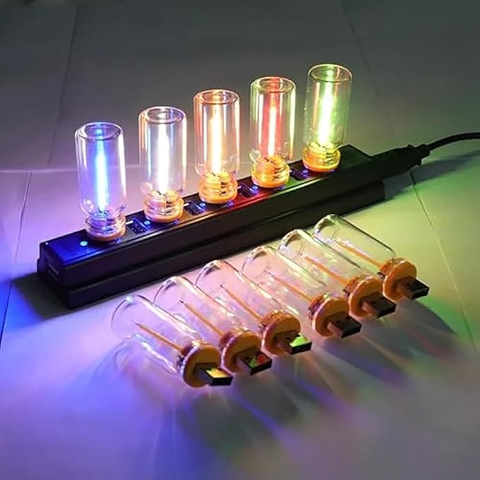 Retro Car Lamps, USB LED Car Interior Atmosphere Lights,Touch Control LED Night Light Mini USB Lamp with Multi-Color Ambient Lights for Car, Bedroom (Pink)