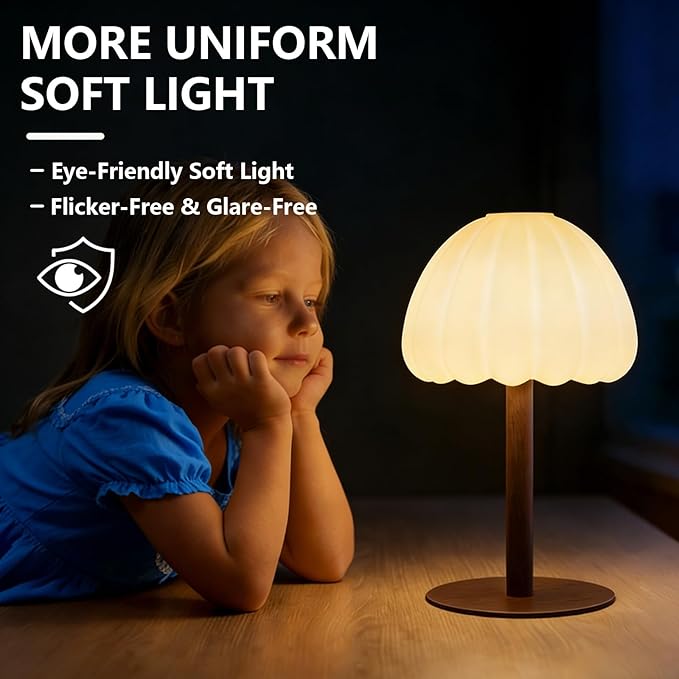 Cordless Waterproof Shower Lamp, IP65 Rechargeable Touch Dimmable Light for Inside Shower, 4500mAh Battery Operated Color Changing Water Proof Table Lamp for Bathroom, Bedroom (Brown)