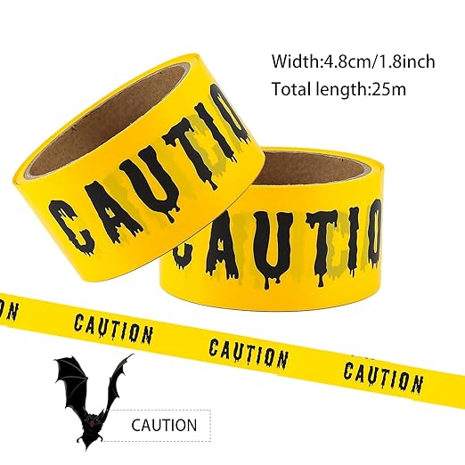 1.9inch x 82Feet Halloween Decorations Caution Tape Roll Halloween Caution Tape Halloween Tape Halloween Party Decorations Indoor Outdoor (Caution)