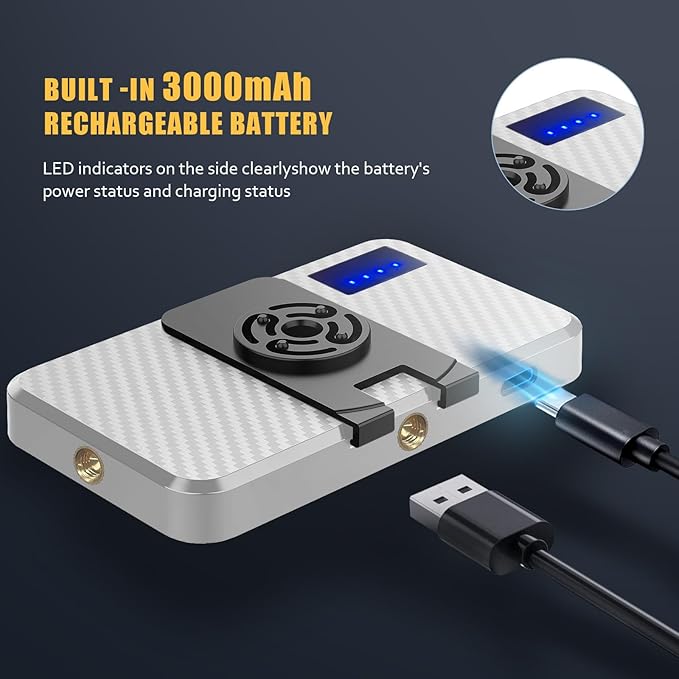 MACTREM 168 LED Selfie Light for iPhone,Portable Phone Light, 3000Mah Rechargeable Video Light, Adjusted 3 Modes, for iPhone, Camera, Laptop, iPad, Video Conference, TikTok(White)