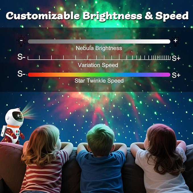 LOVME Galaxy Star Projection Night Light, Dinosaur Astronaut Space Projector with 8 Modes Starry Nebula Effects, Timer & Remote Control, Bedroom Ceiling Decor for Kids, Christmas Birthday Gift(Red)
