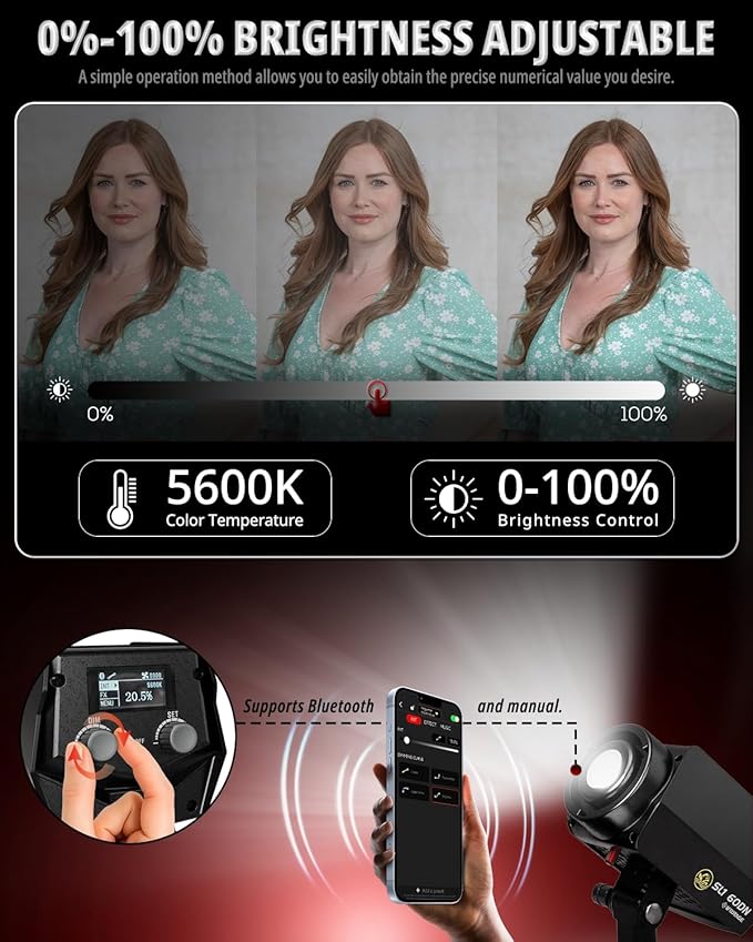 IFOOTAGE COB Video Light SL1 60DN,70W Continuous Output Lighting, 5600K Daylight Bowens Mount Lights,CRI 98,TLCI 99,12200 Lux,Blueteeth APP Control, Support AC Adapter,Type-C Charge Cable
