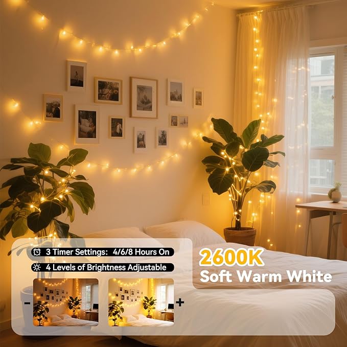 LitHome 400LED 130FT Christmas Led Fairy Lights with Remote, Color Changing Fairy Lights Plug in, 9 Modes Led String Lights for Indoor, Fairy String Lights Christmas Home Bedroom Dorm Party Decor
