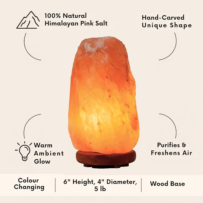 Salt Rock Lamp Set of 2 – Small Himalayan Salt Lamp Night Light for Home & Bedroom Décor