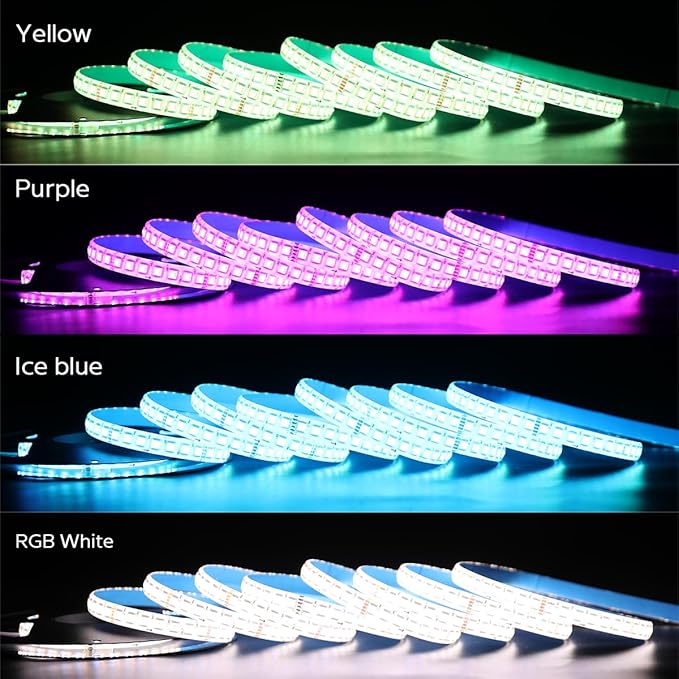 IP65 Waterproof RGBCCT LED Strip, 24V 5m 16.4ft 5050 560 LEDs 12mm Width Flex Cut to Length Dimmable RGBWW LED Strip Light for Damp Environment (16.4Ft IP65 Waterproof)
