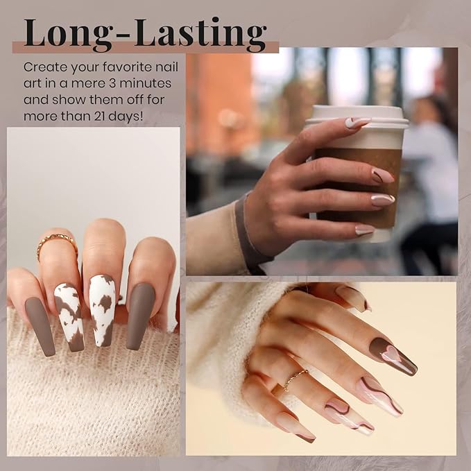 Beetles Brown Gel Nail Polish – 15ml Dark Brown Gel Polish, Soak Off Uv LED Nail Lamp Nail Art Manicure Gift for Women