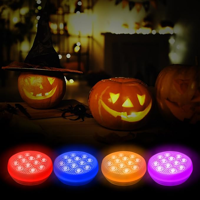 Rechargeable Pool Lights with Remote: (4 Pack) Submersible Led Light IP68 Waterproof 16 Color Changing Floating Underwater Hot Tub Lights with Magnet for Pond Bathtub Christmas Decoration
