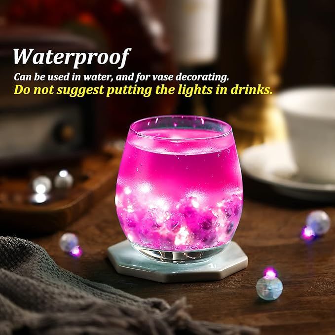 ZGWJ 100PCs Pink Balloon Lights Mini, Battery Powered, Long Standby Time Waterproof Tiny Led Round Flash Light for Paper Lantern Balloon Party Easter Eggs Wedding Christmas Halloween Decorations